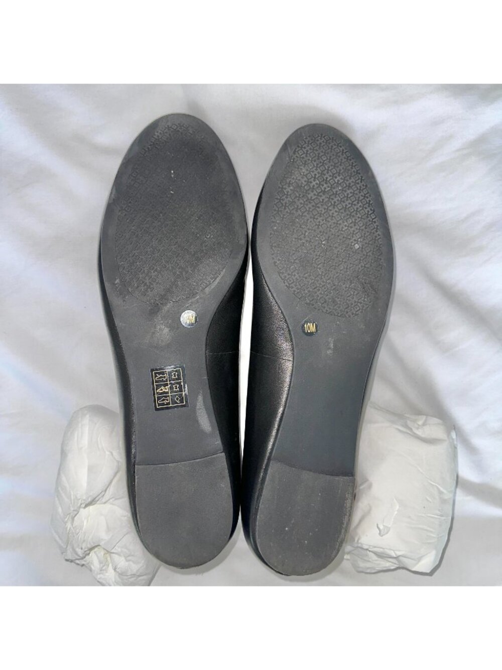 Tory Burch Melinda Black Flats with Logo Detail - Picture 5 of 6